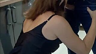 she's sucking my cock in her black satin lingerie, then doggystyle fuck with dirty talk