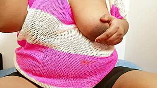 pattaya girl flashing huge boobs in wild display for all