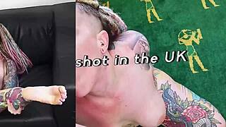 rough dom slams fully tattooed subslut's mouth