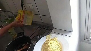 Sarah Rosa Cooks Sexy Banana Farofa in Lingerie