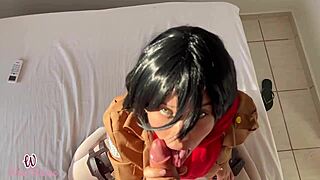 Man, I can’t even... Mikasa Mandona sat on that otaku so hard till he busted!