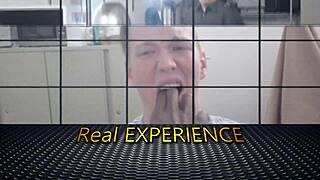 Rim job at the job interview for gay jock