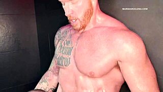 Gay bodybuilders in rough orgy with blowjobs and cumshots