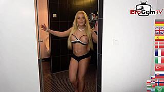 Skinny Blonde Slut Gets Anal Threesome with Sandwich Action