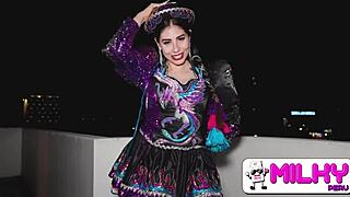 milf caught dancing as cachera bitch in public spot