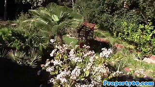 ebony realtor adrian maya gives blowjob to client in doggystyle close-up