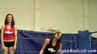 Wow, European lesbians wrestle hard with strapon action!
