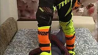 Spiderman and biker in a story