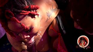 she starts with a killer deepthroat on that big cock, featuring ayosqueak and itsthebeast. then she gets bent over for some rough face fucking.