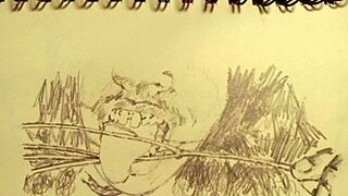 Parody blowjob scene with fuck doll action