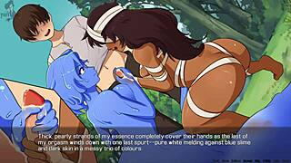 Quest failed? Get a handjob from the girls in this hentai orgy