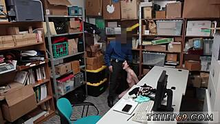 The police suspect in uniform gets caught red-handed by the store associate.