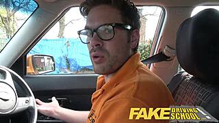 In Fake Driving School, She Loves Her Big Natural Young Tits During POV Doggystyle Sex.