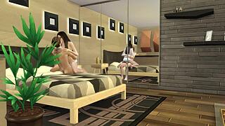 i'm so horny meeting this stud in the pool bathroom for some passionate 3d hentai cowgirl sex