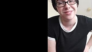 Short hair femdoms fuck with strapon and suck in POV