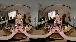 Horny Maya Woulfe bangs in VR massage.