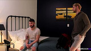 I share a bed with hot guys at overbooked hotel