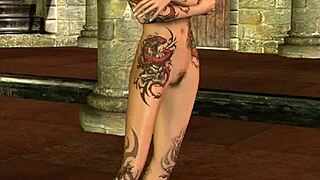 3d brunette babe with pigtails