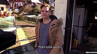 Another fucked Czech hunter asshole after deepthroat blowjob, brunette dude