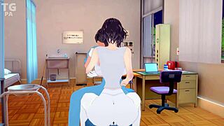 3D hentai animation featuring transgender characters in a medical setting