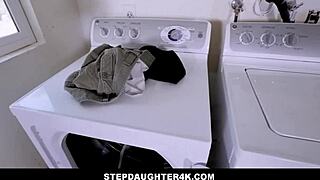 stepdaughter4k - avi love in intimate family laundry room encounter with stepdad