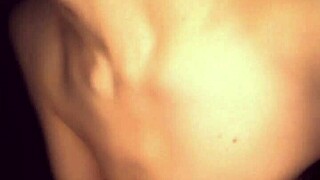 old pot-bellied guy bangs young beauty, cums on her perfect tits and ass