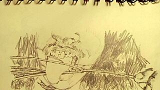 Parody blowjob scene with fuck doll action