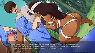 Quest failed? Get a handjob from the girls in this hentai orgy