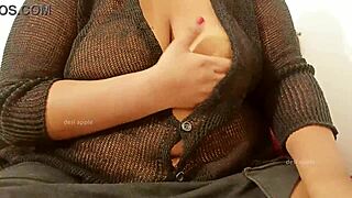 Elderly woman in India gets aggressive over her breasts and reveals them to another resident