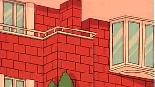 Anime teen in rough tight scene.