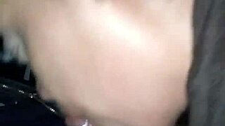 Suck that dick sloppy in the car, spit on it, tongue it, swallow the cum