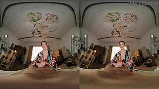 Horny Maya Woulfe bangs in VR massage.