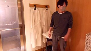 japanese couple's slick bathroom sex on valentine's day