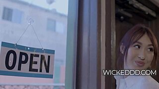 Petite asian waitress carried fucked in restaurant.