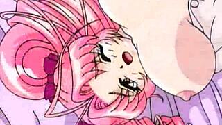 Anime teen in rough tight scene.