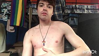 Gay Twink Niko Springs Strip Teases And Displays His Monster Cock