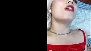 White Girl In Red Lingerie Moaning Hot