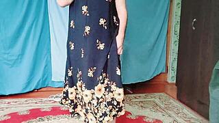 hot blonde gay twink crossdresses as bbw milf, riding cock in sexy dress on youtube