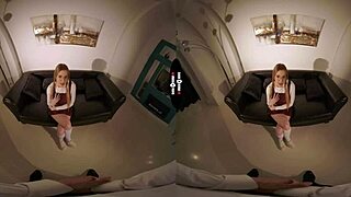 In dark VR, should I rip off her redhead's panties for hardcore fun?