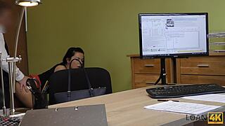 I trembled with desire as that sexy brunette bent over for doggystyle fucking in the office, ready for anything