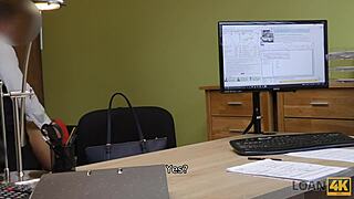 I trembled with desire as that sexy brunette bent over for doggystyle fucking in the office, ready for anything