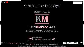 Kelsi strips in limo, fingering herself 😍