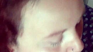 Cum all over slutty girlfriend's tits!