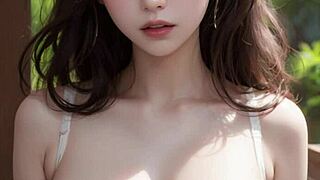 Wow, check out this cute AI-generated model with massive big tits in art 12!