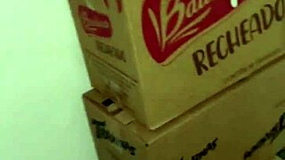 blonde shows pussy in market, fucks manager in stockroom