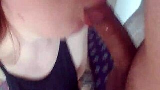 Cum all over slutty girlfriend's tits!