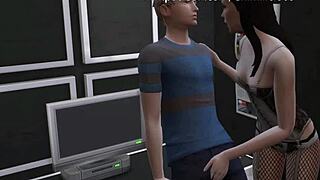 wild threesome with girlfriend and hot stepmom