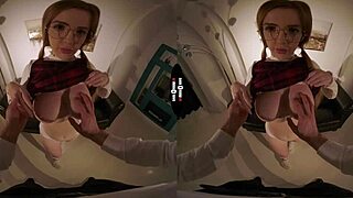 In dark VR, should I rip off her redhead's panties for hardcore fun?