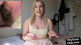 Busty babe mocks small 18+ cocks with dirty solo talk on cam.
