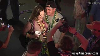 These girls are playing with their tits at the party